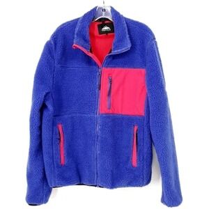 New Penfield Men's Royal Blue and Red Mattawa Fleece Jacket Unisex Small NWT